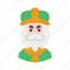 irish, clover, celebration, shamrock, priest, avatar, character, st patrick 