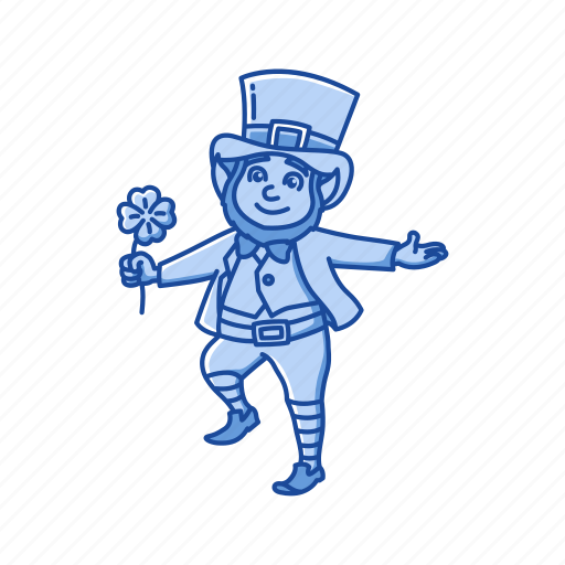 Clover, dancing leprechaun, feast, irish fairy, leprechaun hat, st.patrick icon - Download on Iconfinder
