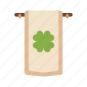 irish, banner, shamrock, ornamental