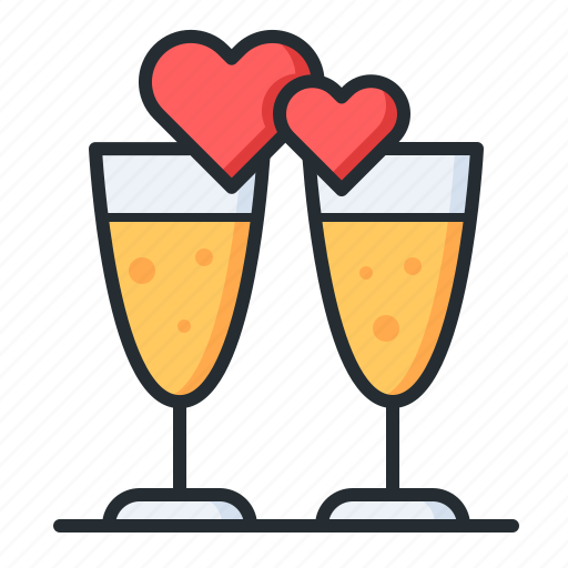 Glasses, love, romance, champagne icon - Download on Iconfinder
