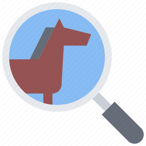 Horse, search, magnifier, stable, ranch icon - Download on Iconfinder