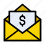 envelope, invoice, mail, message, pay 