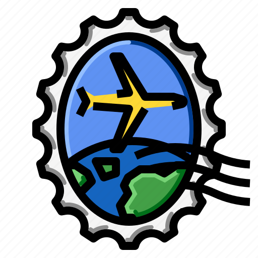 Airplane, grunge, oval, stamp, world icon - Download on Iconfinder