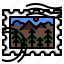 forest, nature, rectangle, stamp 
