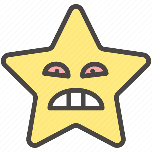 Angry, emoji, emotion, face, pouting, star icon - Download on Iconfinder
