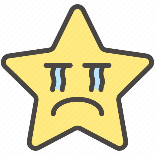 Crying, disappointed, emoji, emotion, sad, star icon - Download on Iconfinder