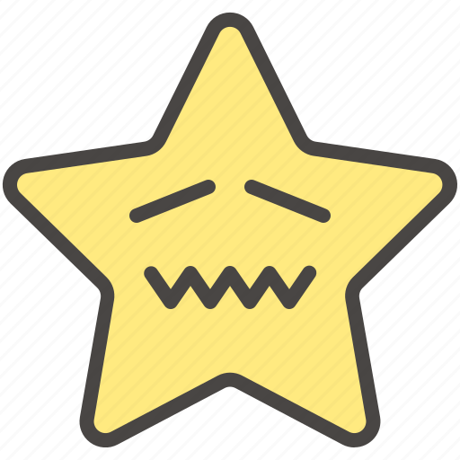 Confounded, confused, disappointed, emoji, emotion, star icon - Download on Iconfinder