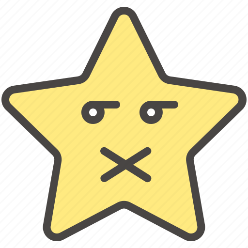 Emoji, emotion, muted, secret, shut, star, up icon - Download on Iconfinder
