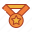 achievement, medal, reward, star 