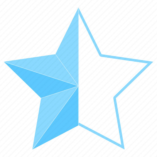 Blue, half, rating, star icon - Download on Iconfinder