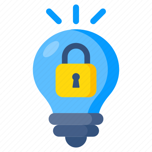 Locked idea, innovation, idea security, idea protection, idea safety icon - Download on Iconfinder