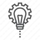 business, cogwheel, customize, development, lamp, lightbulb, product