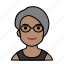 avatars, startup, female, glasses, grey hair 