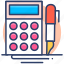 calculating, calculator, credit, numbers, pen 