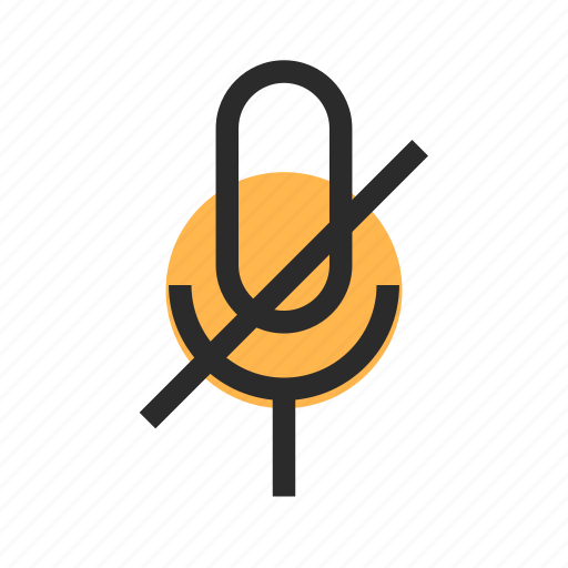 Audio, essential, mic, microphone, off, sound, yellow icon - Download on Iconfinder