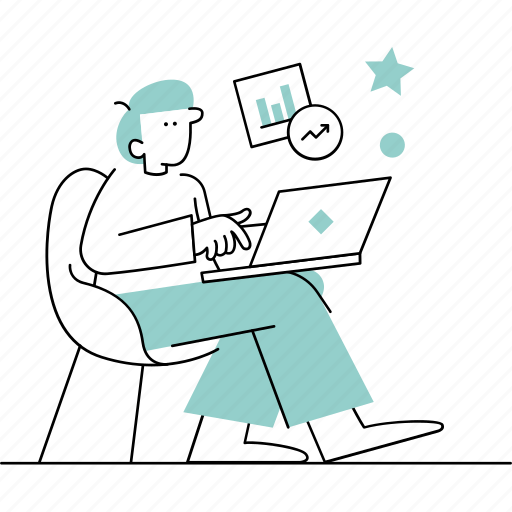 Startups, tech, technology, minimalist, working, remote, investment illustration - Download on Iconfinder