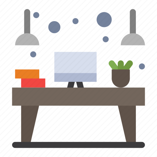 Desk, device, interior, monitor, workplace icon - Download on Iconfinder