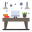 desk, device, interior, monitor, workplace 