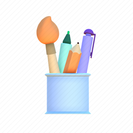Pencil, case, pen, write, edit, draw, pencil case 3D illustration - Download on Iconfinder