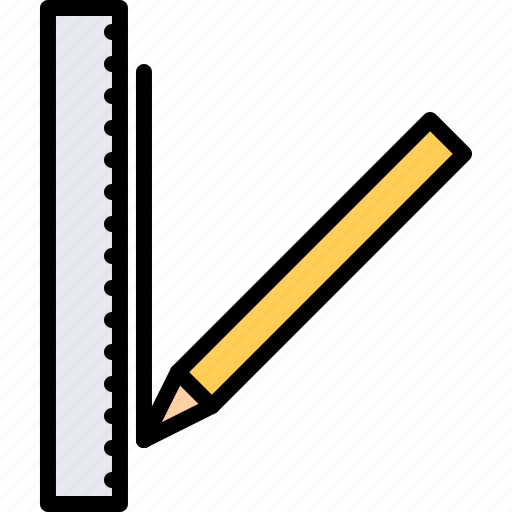 Ruler, pencil, stationery, drawing, engineer icon - Download on Iconfinder