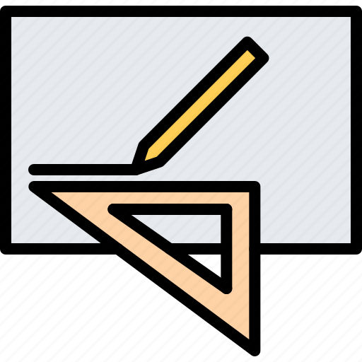 Paper, triangle, pencil, ruler, stationery, drawing, engineer icon - Download on Iconfinder