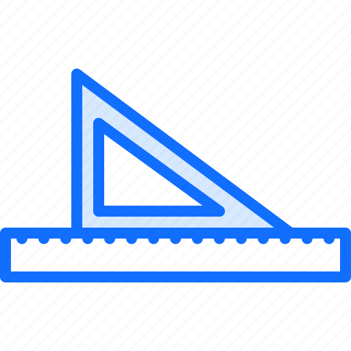 Triangle, ruler, stationery, drawing, engineer icon - Download on Iconfinder