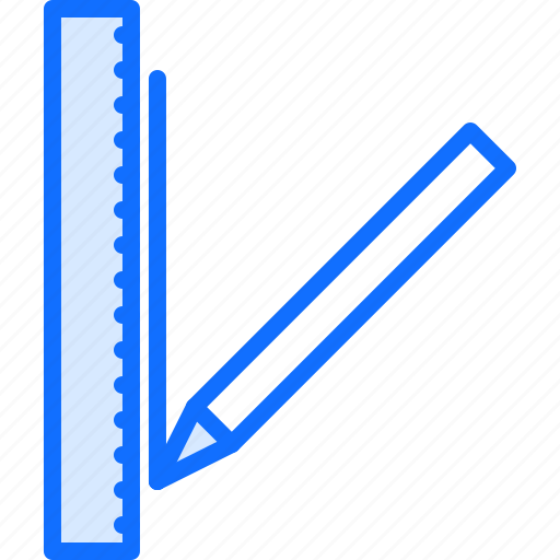 Ruler, pencil, stationery, drawing, engineer icon - Download on Iconfinder