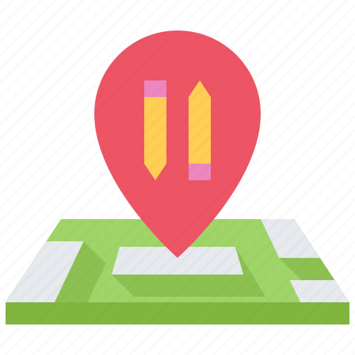 Pencil, pin, location, map, stationery, drawing, shop icon - Download on Iconfinder
