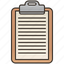 accessory, clipboard, document, paper, sheet