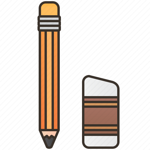 Pencil, eraser, writing, correction, equipment, erasing, stationery icon -  Download on Iconfinder