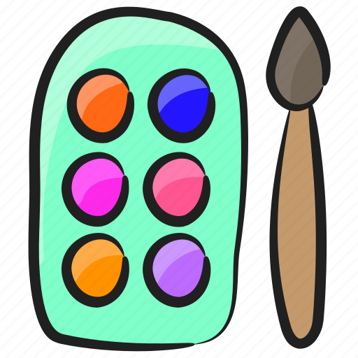 Art, color paints, paint pallette, paint tray, water colors icon - Download on Iconfinder