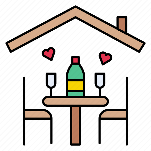Dinner, house, meal, stayhome, wine icon - Download on Iconfinder