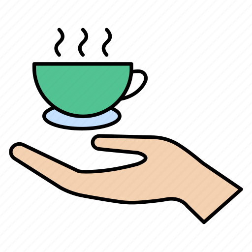 Coffee, cup, hand, serve, tea icon - Download on Iconfinder