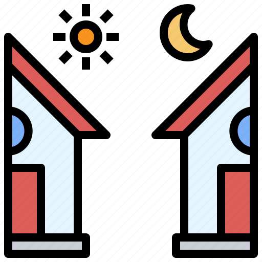 Building, day, estate, home, house, night, real icon - Download on Iconfinder