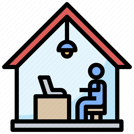 Computer, house, office, table, work icon - Download on Iconfinder