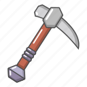ax, axe, cartoon, handle, metal, object, tool