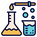 beaker, chemistry, expreiment, flask, laboratory, science, test
