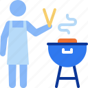 bbq, barbecue, grill, party, cooking, cook, chef, kitchen, stick figure