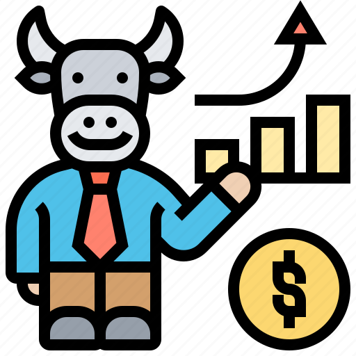 Bull, market, price, trend, upward icon - Download on Iconfinder