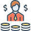 investor, financier, capitalist, banker, stockbroker, money lender, business person 