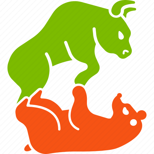 Bear, bull, struggle, stock market, traders, business, fund icon - Download on Iconfinder