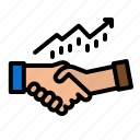 deal, handshake, graph, teamwork, stock