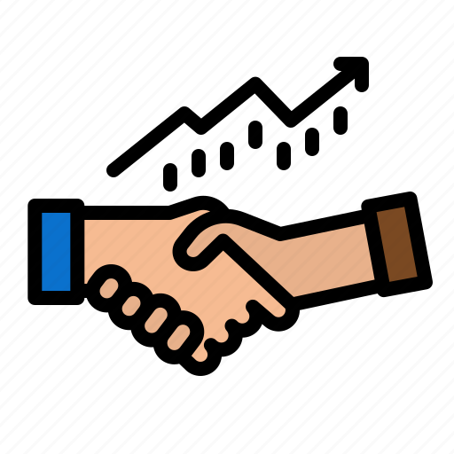 Deal, handshake, graph, teamwork, stock icon - Download on Iconfinder