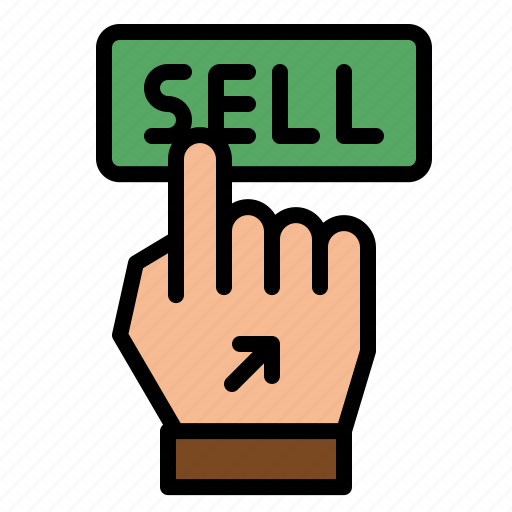 Sell, stock, click, finger, button icon - Download on Iconfinder