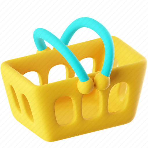 Shopping basket, shopping, basket, ecommerce, cart, shop, shopping-cart 3D illustration - Download on Iconfinder