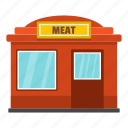 food, keeper, meat, object, shop, stall