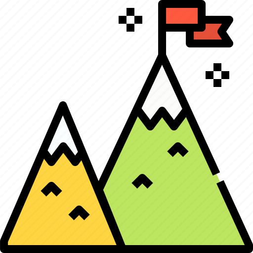 Achievement, business, flag, goal, mission, mountain icon - Download on Iconfinder