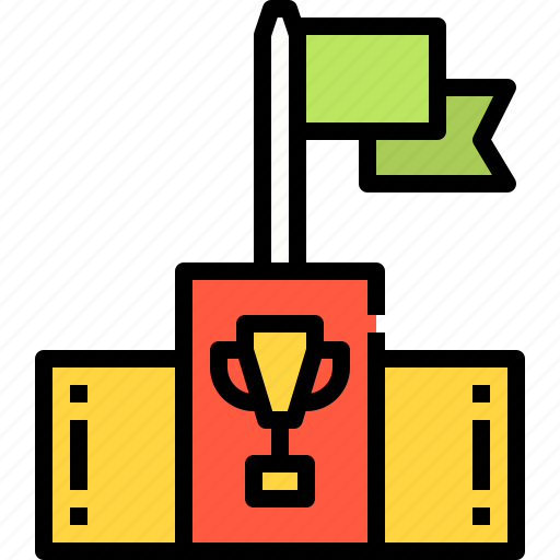 Achievement, award, flag, podium, success, winner icon - Download on Iconfinder