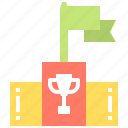 achievement, award, flag, podium, success, winner