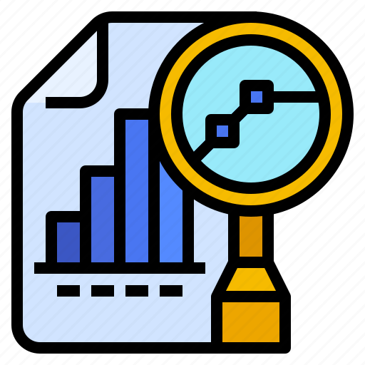 Chart, glass, investment, magnifying, research icon - Download on Iconfinder